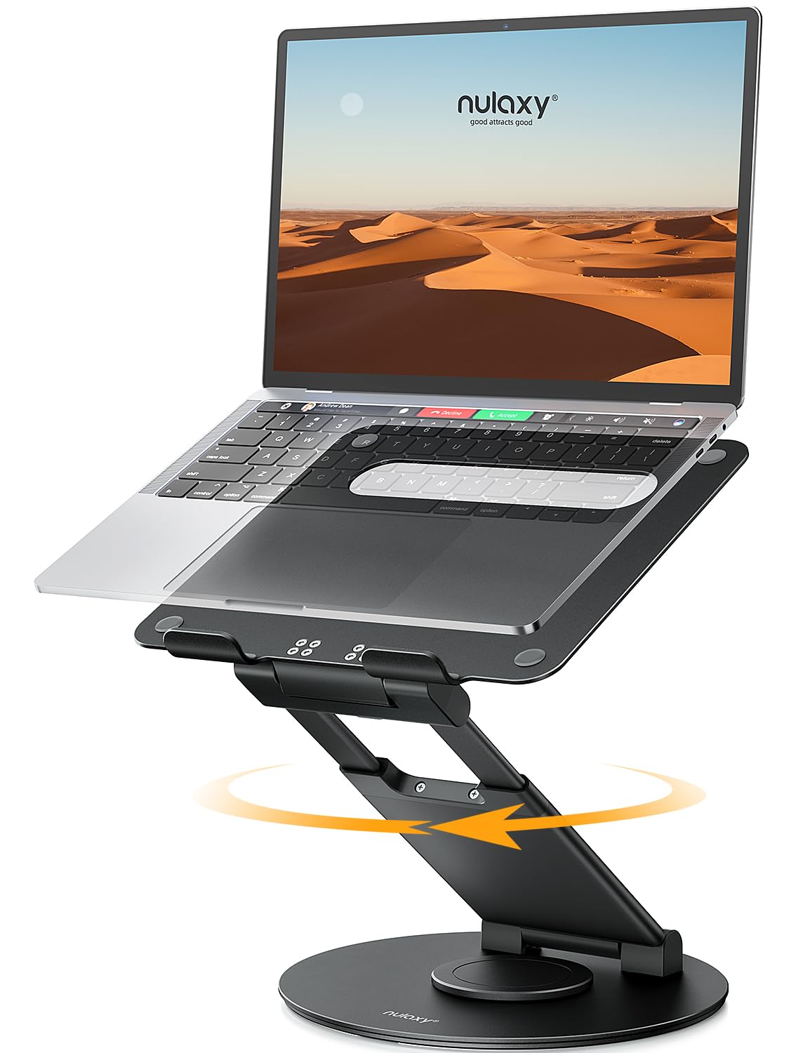 Swivel Adjustable Laptop Stand 360° Rotating Base Ergonomic Height Riser Desk Holder