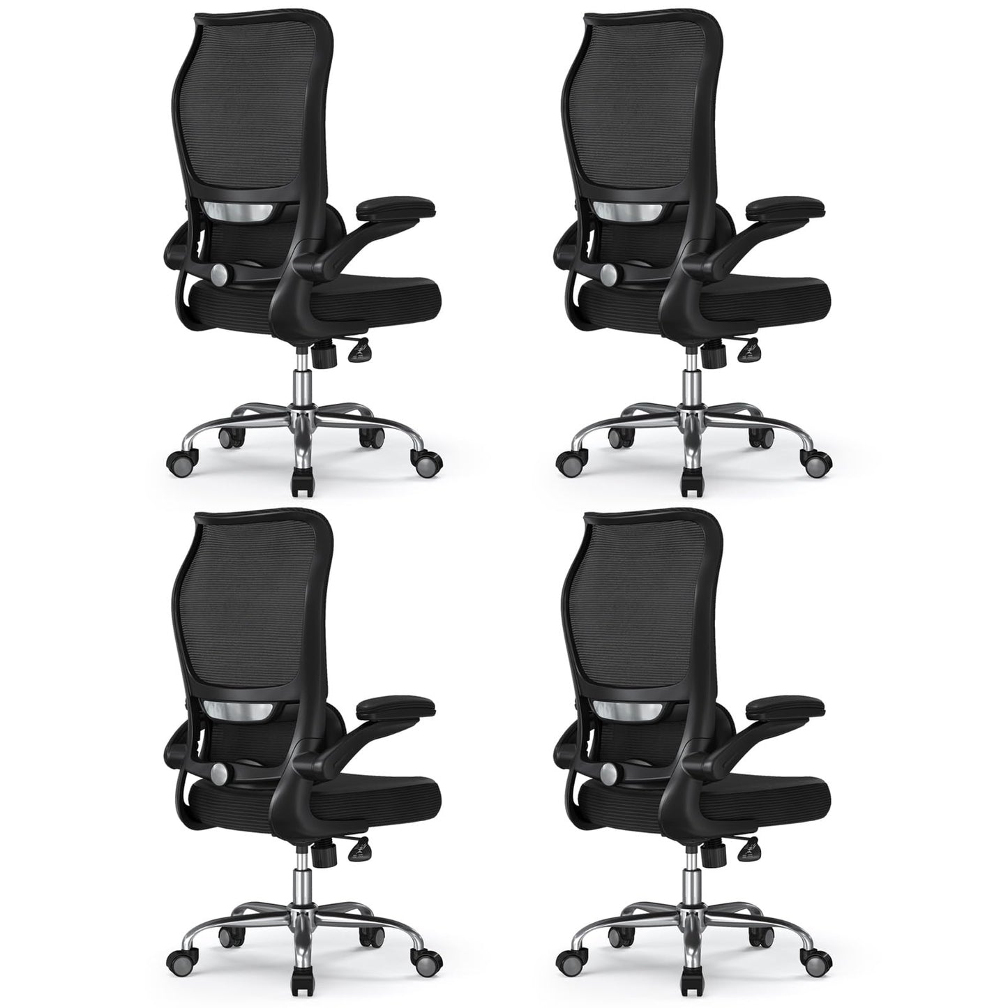 High Back Ergonomic Office Chair Mesh Back Lumbar Support PU Seat Gaming Style