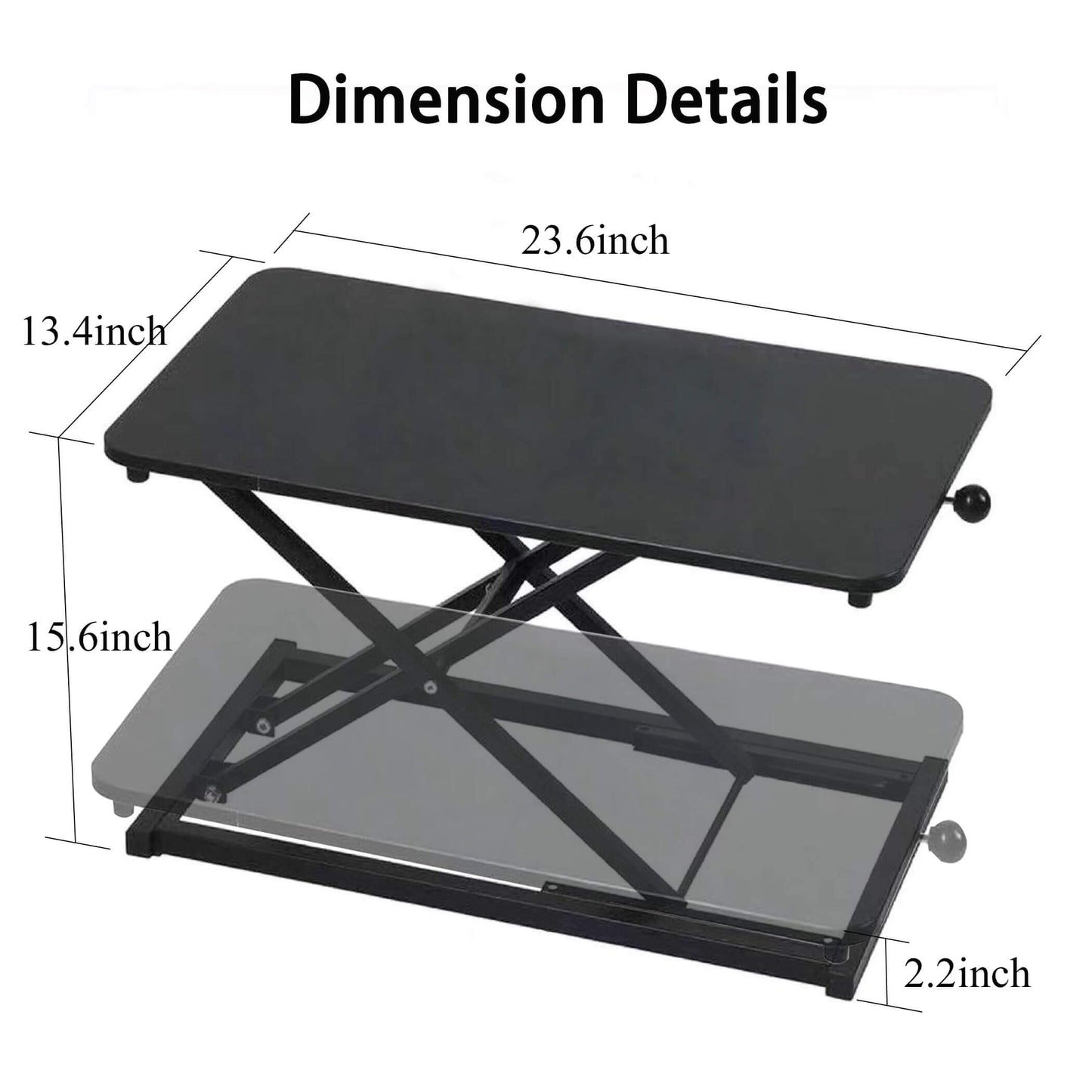 Standing Desk Converter Keyboard Riser Adjustable Height Sit Stand Desktop Workstation Ergonomic Home Office Desk