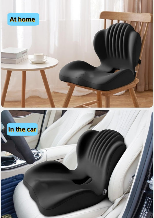 2-in-1 Memory Foam Seat and Lumbar Support Cushion L-Shaped Ergonomic Non-Slip Breathable Office Car Home Support