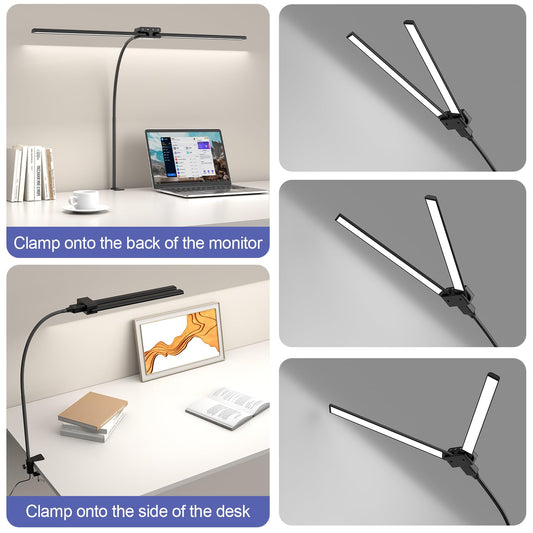 EppieBasic LED Desk Lamp 24W 31.5-inch Double Head Desk Light