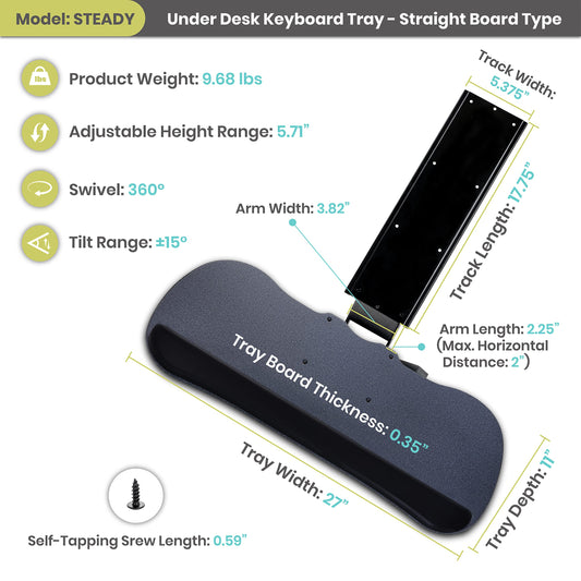 FERSGO KTS Underdesk Keyboard Tray Steady Series