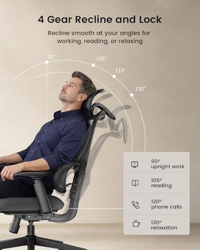 Ergonomic High Back Mesh Office Chair Adjustable Lumbar Sliding Seat 3D Headrest Wide Armrests Reclining