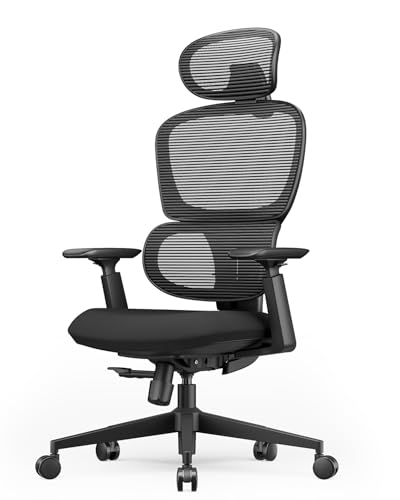 Ergonomic High Back Mesh Office Chair Adjustable Lumbar Sliding Seat 3D Headrest Wide Armrests Reclining
