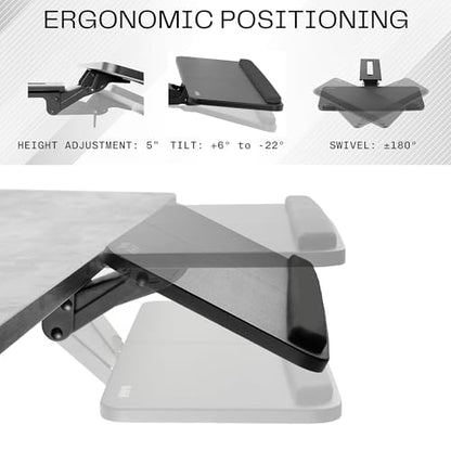 Adjustable Under Desk Keyboard Tray Ergonomic Mount Platform Slide-Out Mouse Shelf Desk Drawer Workstation