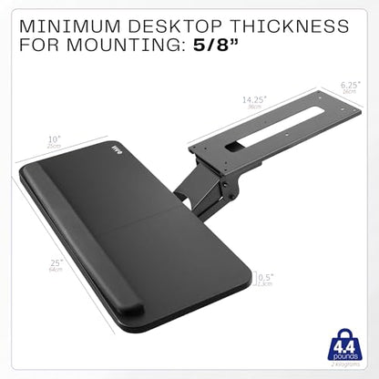 Adjustable Under Desk Keyboard Tray Ergonomic Mount Platform Slide-Out Mouse Shelf Desk Drawer Workstation