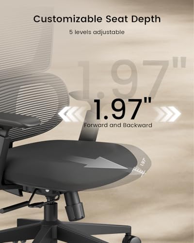 Ergonomic High Back Mesh Office Chair Adjustable Lumbar Sliding Seat 3D Headrest Wide Armrests Reclining