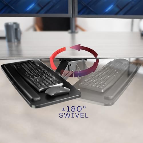 Adjustable Under Desk Keyboard Tray Ergonomic Mount Platform Slide-Out Mouse Shelf Desk Drawer Workstation
