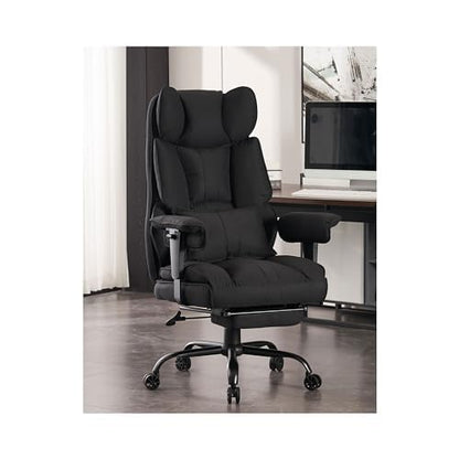 Big and Tall High Back Executive Office Chair with Footrest 400lb Capacity Fabric Ergonomic Computer Chair