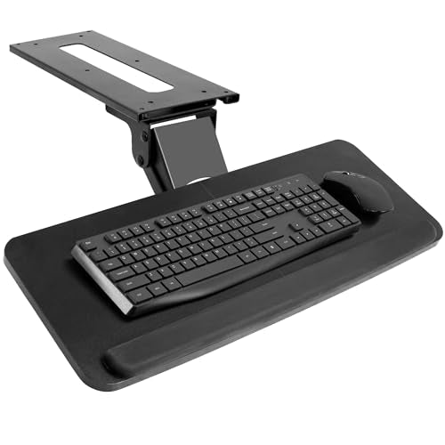 Adjustable Under Desk Keyboard Tray Ergonomic Mount Platform Slide-Out Mouse Shelf Desk Drawer Workstation