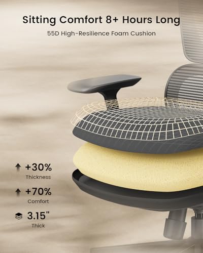 Ergonomic High Back Mesh Office Chair Adjustable Lumbar Sliding Seat 3D Headrest Wide Armrests Reclining
