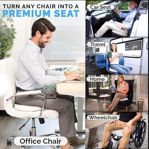 Gel Memory Foam Seat Cushion Ergonomic Tailbone Sciatica Pain Relief Office Car Support