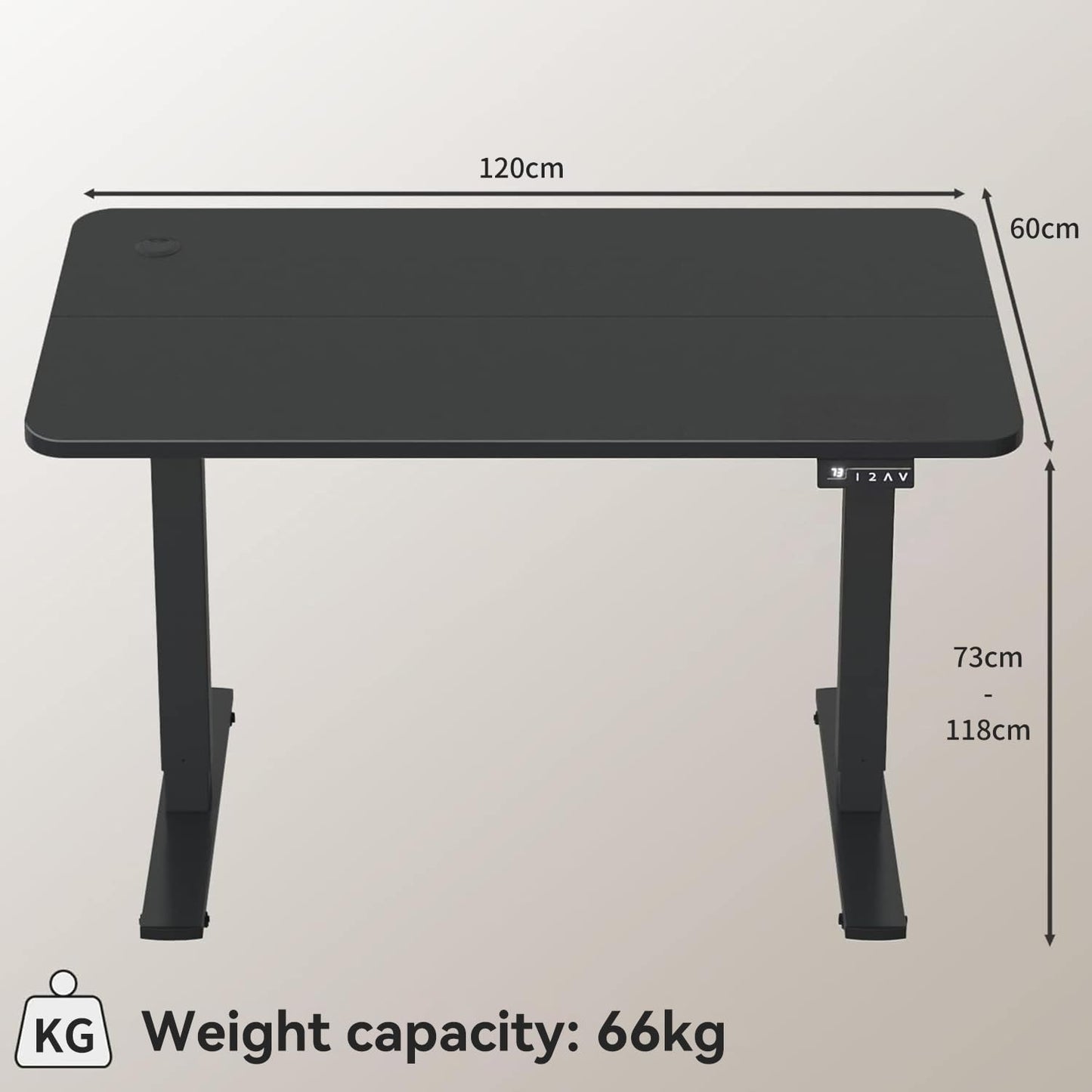 Electric Height Adjustable Standing Desk Memory Preset Sit Stand Desk Home Office T-Shaped Metal Frame