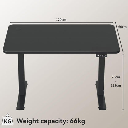 Electric Height Adjustable Standing Desk Memory Preset Sit Stand Desk Home Office T-Shaped Metal Frame