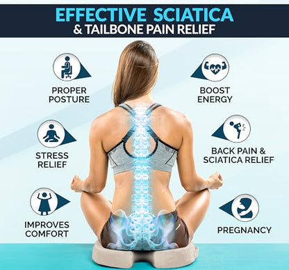 Gel Memory Foam Seat Cushion Ergonomic Tailbone Sciatica Pain Relief Office Car Support