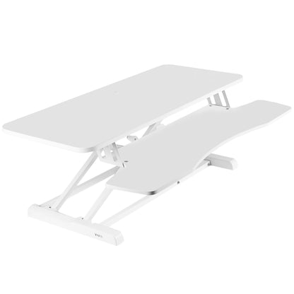 Height Adjustable Desk Converter Sit Stand Workstation Dual Monitor Laptop Riser Wide Keyboard Tray