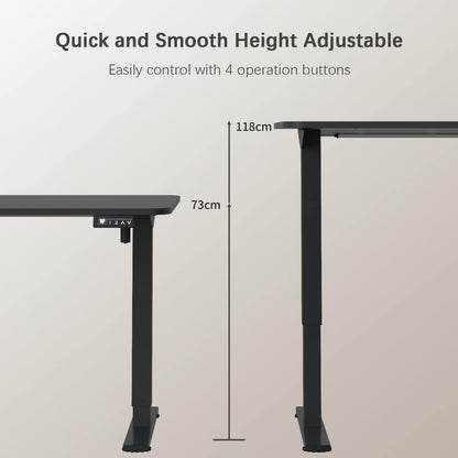 Electric Height Adjustable Standing Desk Memory Preset Sit Stand Desk Home Office T-Shaped Metal Frame