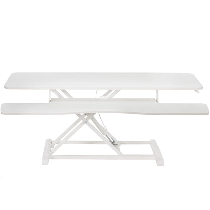 Height Adjustable Desk Converter Sit Stand Workstation Dual Monitor Laptop Riser Wide Keyboard Tray