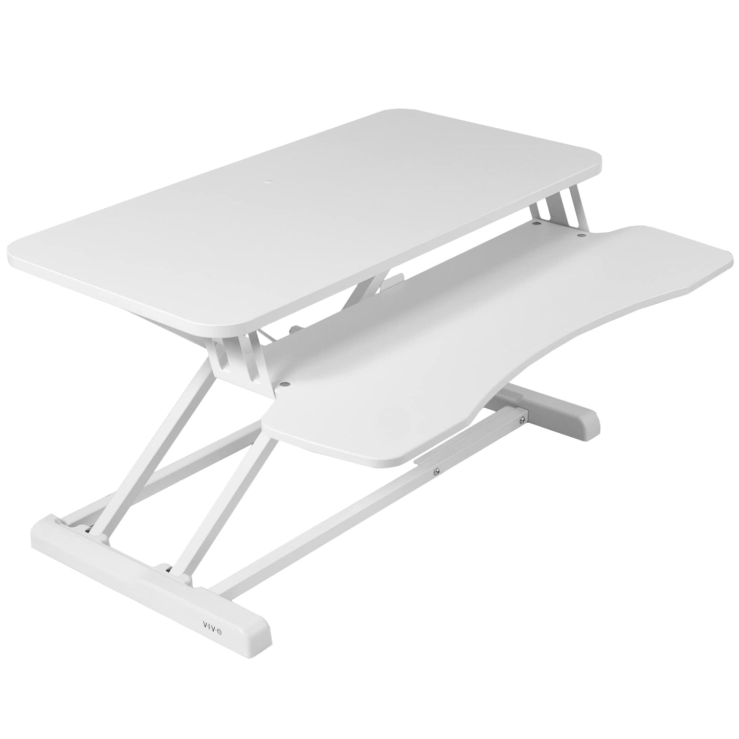 Height Adjustable Desk Converter Sit Stand Workstation Dual Monitor Laptop Riser Wide Keyboard Tray