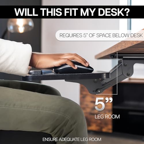 Adjustable Under Desk Keyboard Tray Ergonomic Mount Platform Slide-Out Mouse Shelf Desk Drawer Workstation