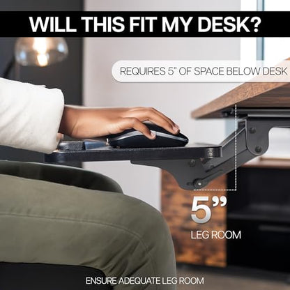 Adjustable Under Desk Keyboard Tray Ergonomic Mount Platform Slide-Out Mouse Shelf Desk Drawer Workstation