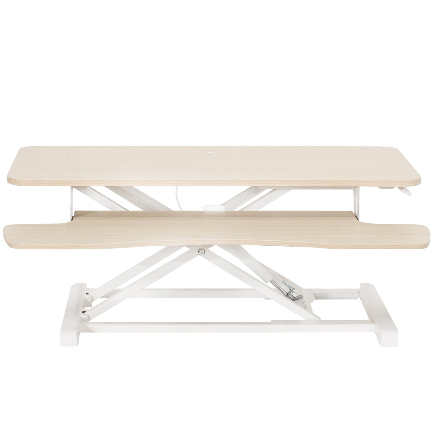 Height Adjustable Desk Converter Sit Stand Workstation Dual Monitor Laptop Riser Wide Keyboard Tray