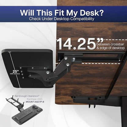 Adjustable Under Desk Keyboard Tray Ergonomic Mount Platform Slide-Out Mouse Shelf Desk Drawer Workstation