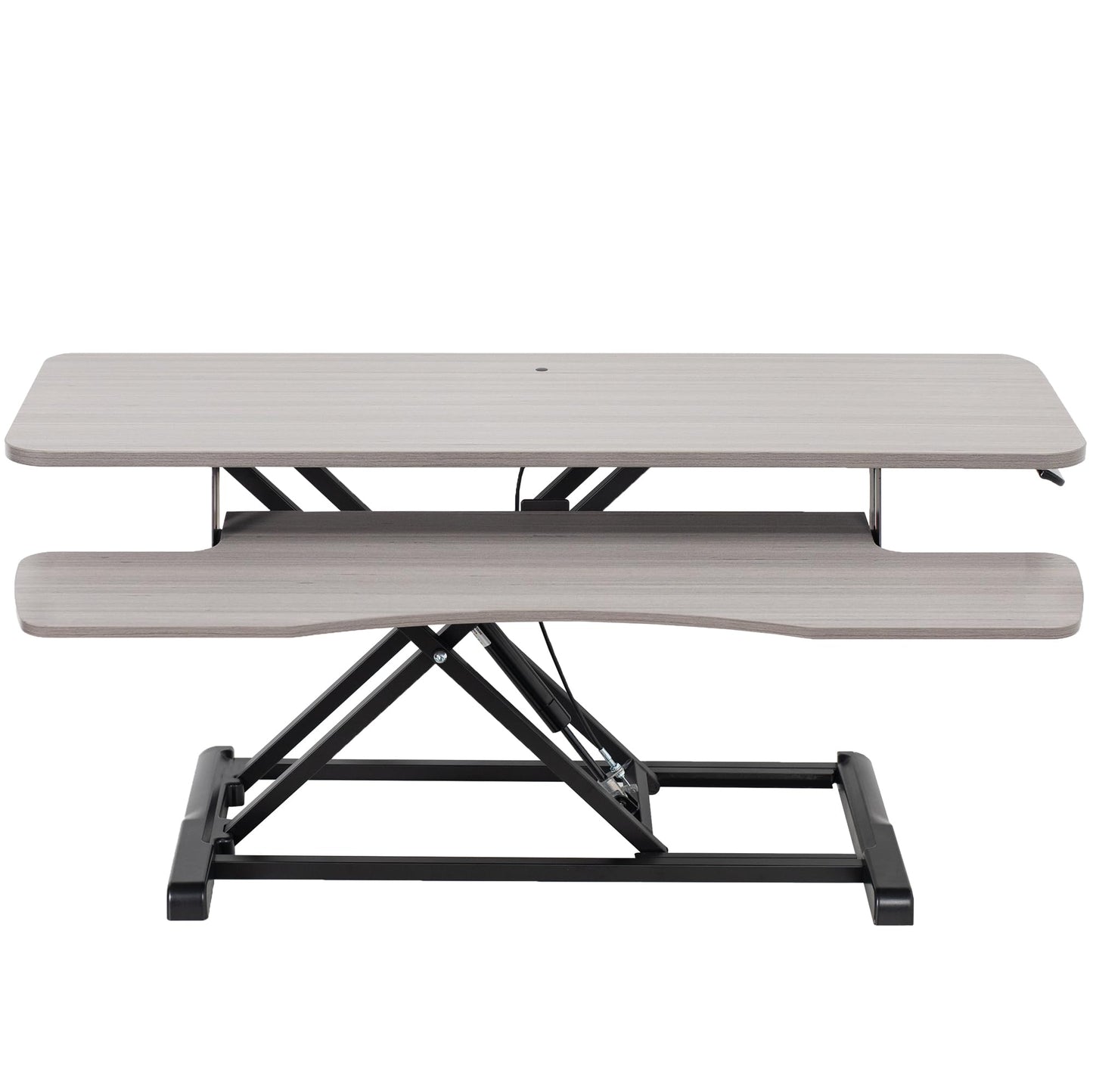 Height Adjustable Desk Converter Sit Stand Workstation Dual Monitor Laptop Riser Wide Keyboard Tray