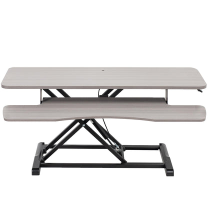 Height Adjustable Desk Converter Sit Stand Workstation Dual Monitor Laptop Riser Wide Keyboard Tray