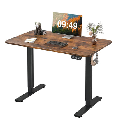 Electric Height Adjustable Standing Desk Memory Preset Sit Stand Desk Home Office T-Shaped Metal Frame