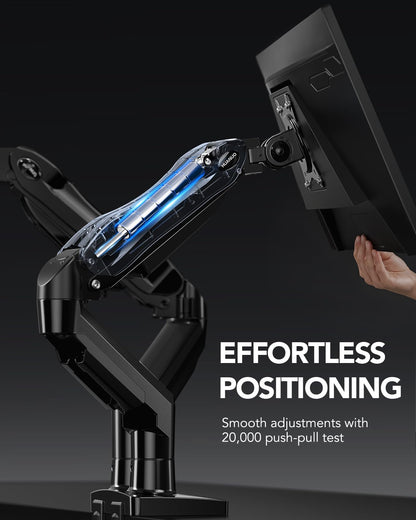 Dual Monitor Desk Mount Fully Adjustable Swivel VESA C Clamp Grommet Base 13–32 Inch Screen Support Stand