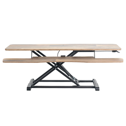 Height Adjustable Desk Converter Sit Stand Workstation Dual Monitor Laptop Riser Wide Keyboard Tray