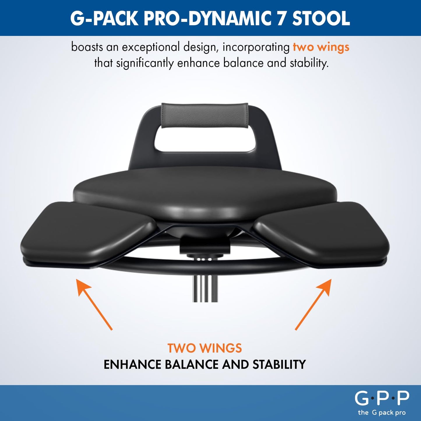 Ergonomic Standing Desk Stool Adjustable Height 360° Swivel Leaning Chair