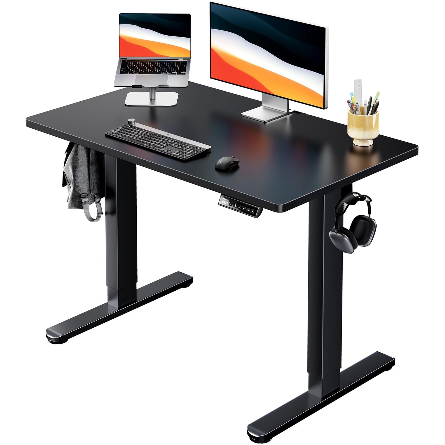 Electric Standing Desk Adjustable Height Sit Stand Desk with Memory Settings Home Office Desk