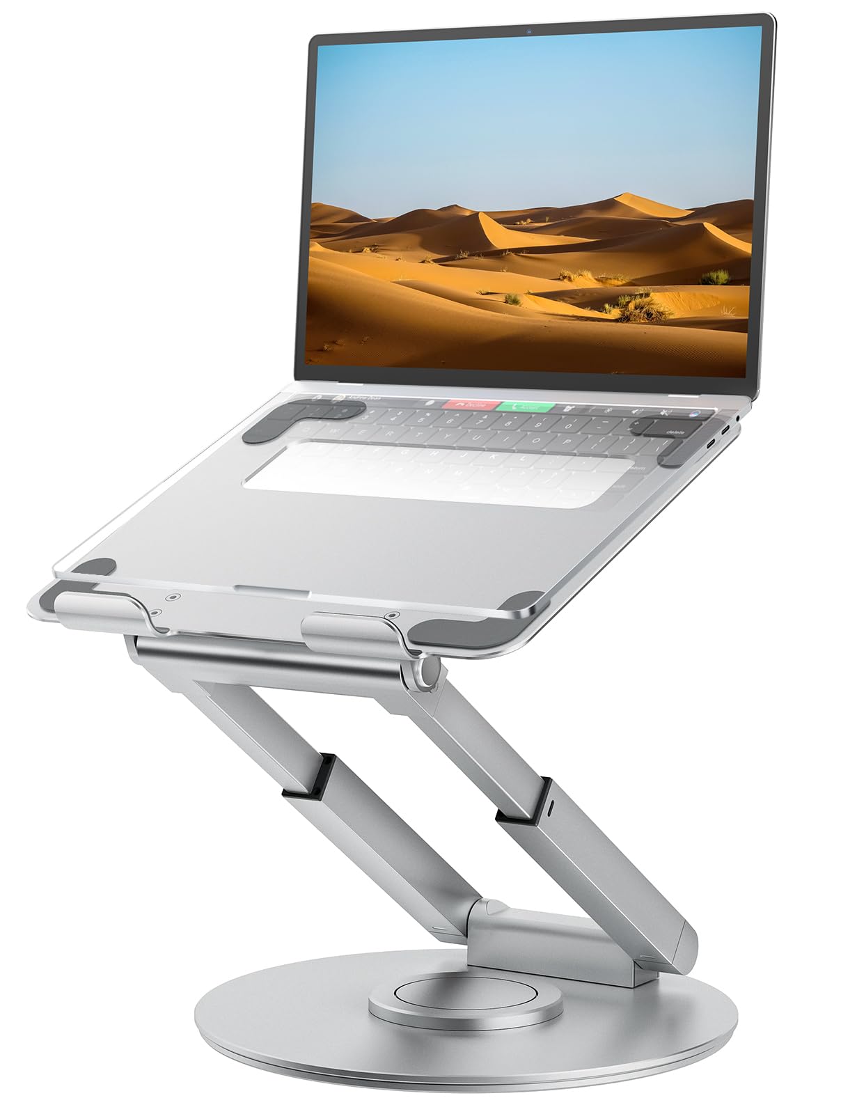 Telescopic Laptop Stand 360° Swivel Base Adjustable Height Ergonomic Sit Stand Riser Portable Desk Holder