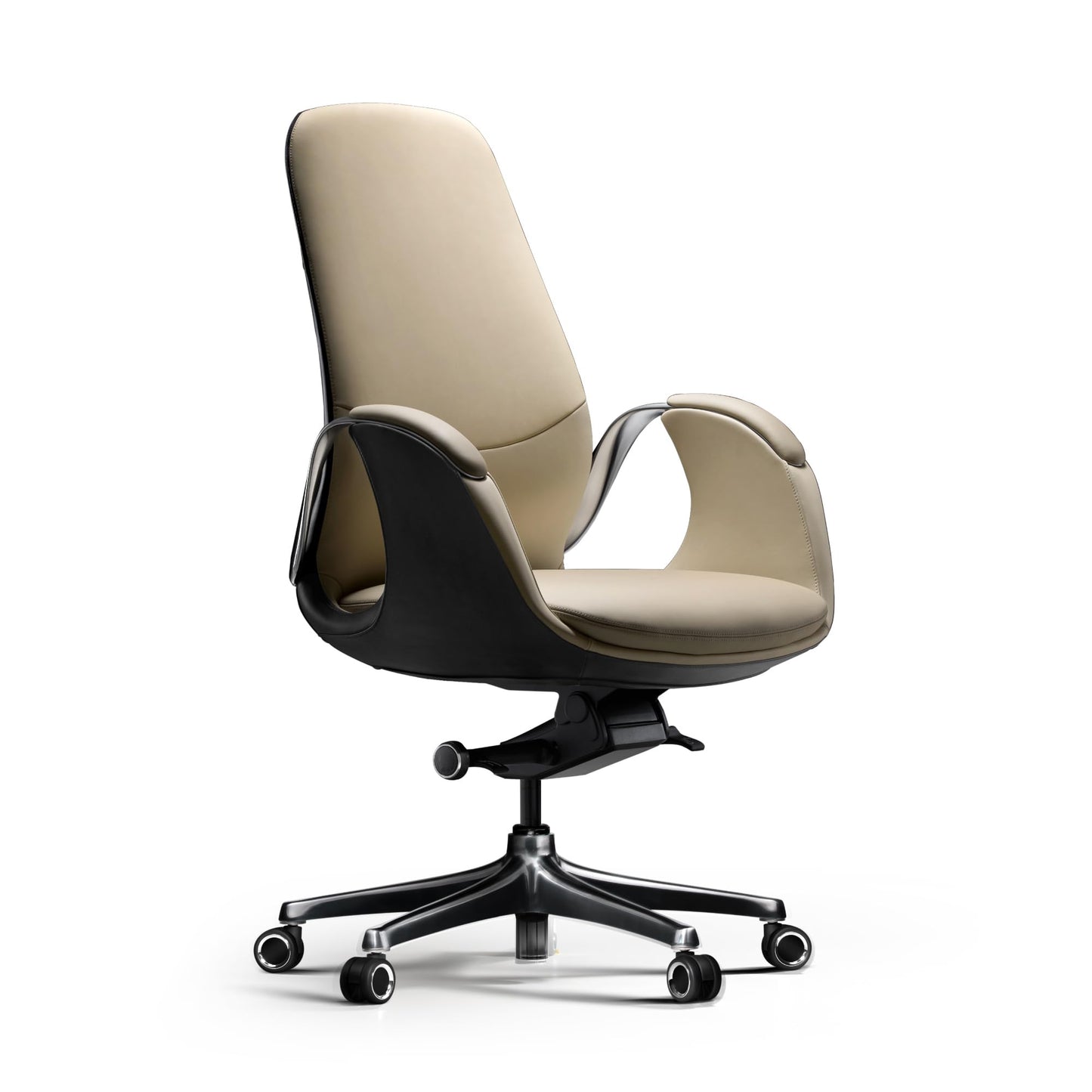 Genuine Leather Executive Office Chair Big and Tall Ergonomic Reclining Swivel Base