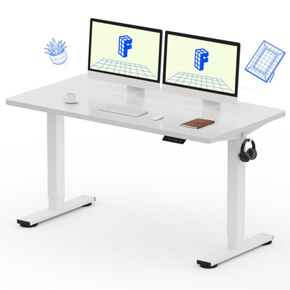 Electric Standing Desk Adjustable Height One Piece Desktop 4 Memory Presets Stable Home Office Desk