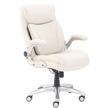 Ergonomic High Back Leather Executive Office Chair Rhombus Stitched Design