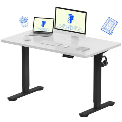 Electric Standing Desk Adjustable Height One Piece Desktop 4 Memory Presets Stable Home Office Desk
