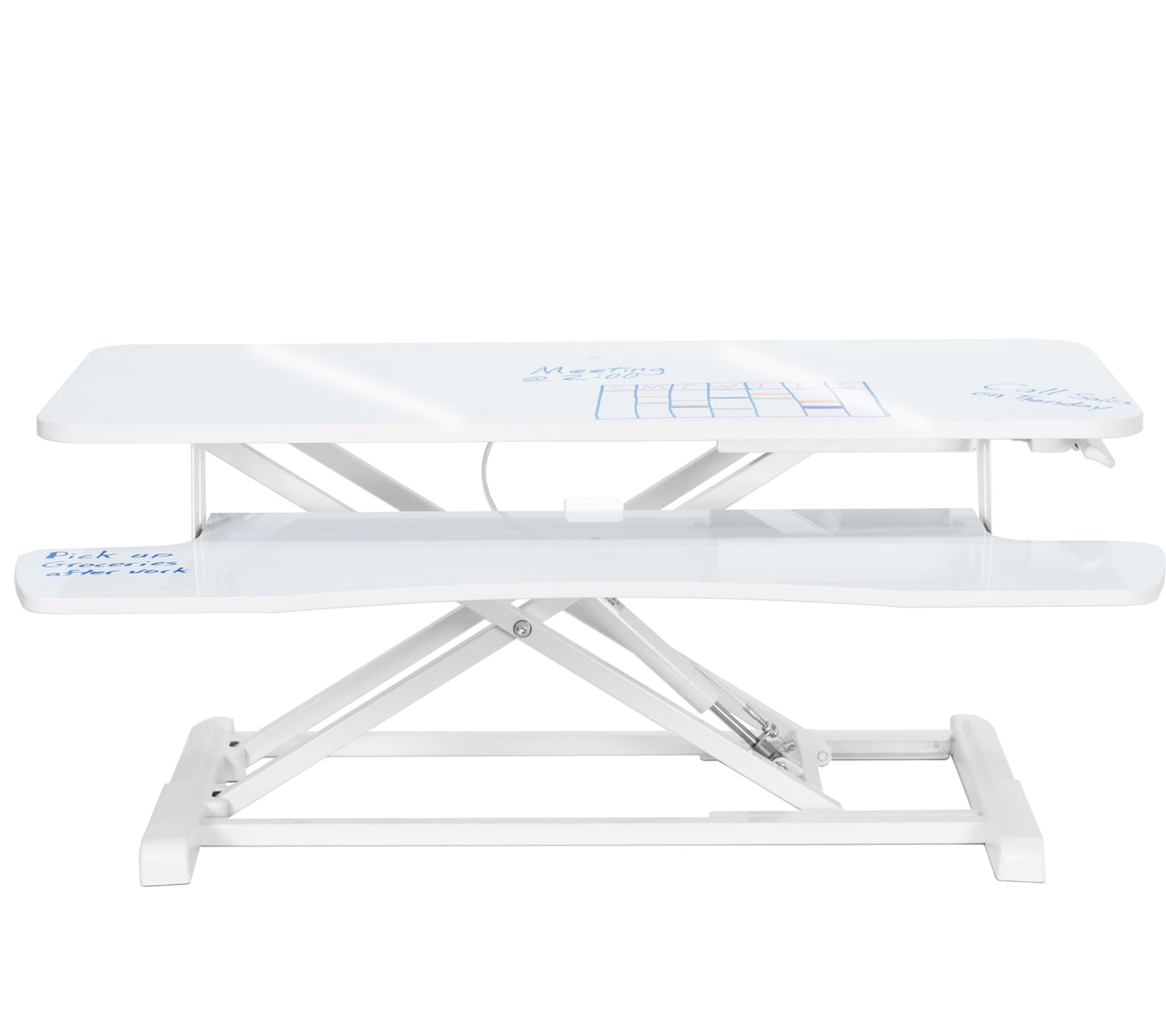 Height Adjustable Desk Converter Sit Stand Workstation Dual Monitor Laptop Riser Wide Keyboard Tray