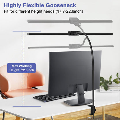 EppieBasic LED Desk Lamp 24W 31.5-inch Double Head Desk Light