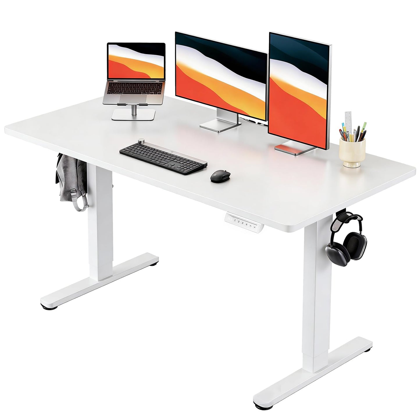 Electric Standing Desk Adjustable Height Sit Stand Desk with Memory Settings Home Office Desk