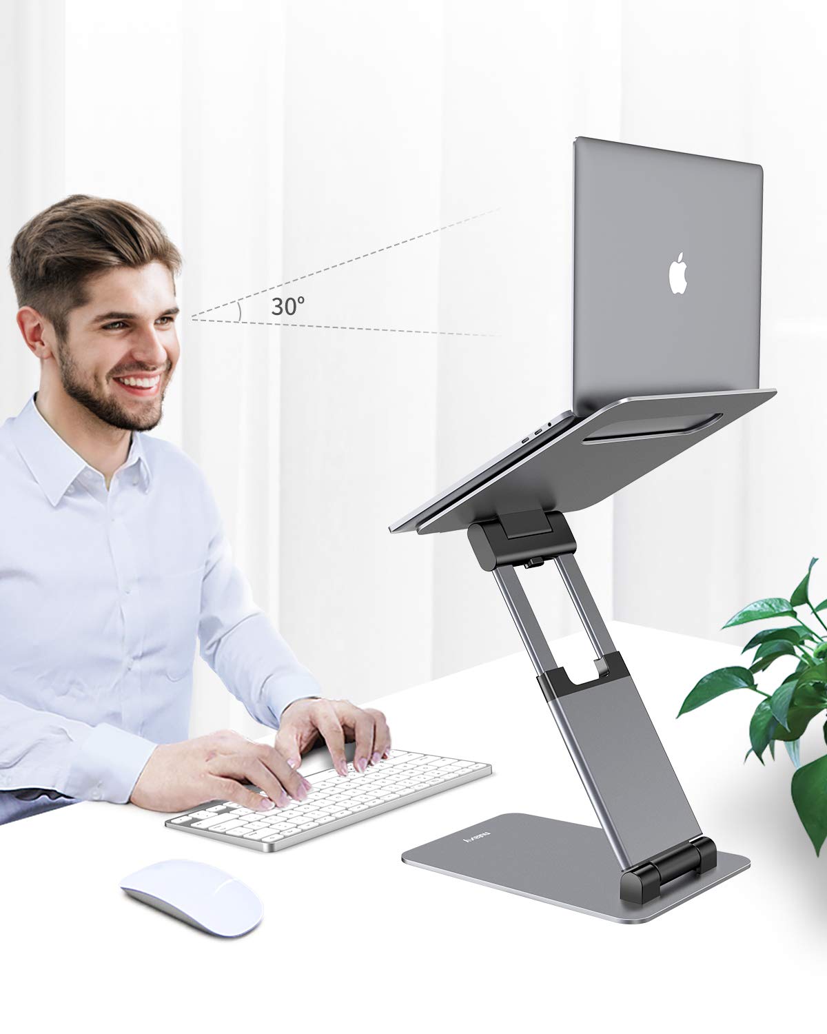 Adjustable Height Laptop Stand Ergonomic Riser Portable Desk Holder for 10–17 Inch Laptops