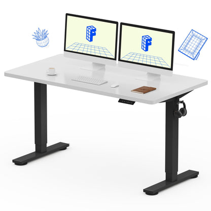 Electric Standing Desk Adjustable Height One Piece Desktop 4 Memory Presets Stable Home Office Desk