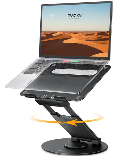 Swivel Adjustable Laptop Stand 360° Rotating Base Ergonomic Height Riser Desk Holder