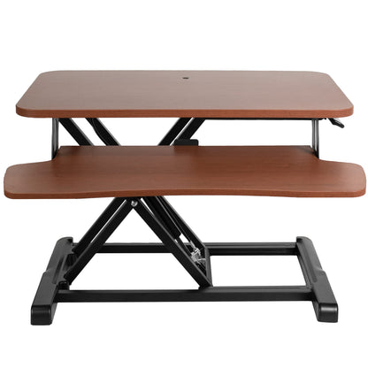 Height Adjustable Desk Converter Sit Stand Workstation Dual Monitor Laptop Riser Wide Keyboard Tray