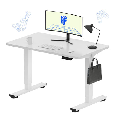 Electric Standing Desk Adjustable Height One Piece Desktop 4 Memory Presets Stable Home Office Desk