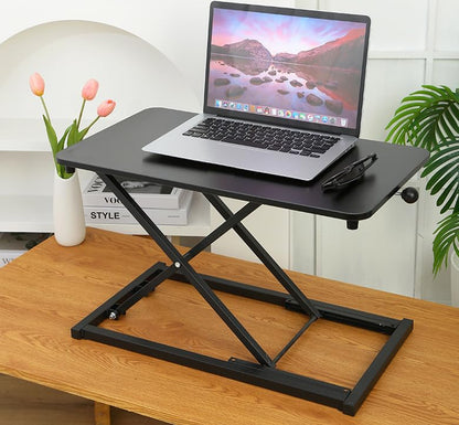 Height Adjustable Standing Desk Converter Compact Sit to Stand Desktop Riser for Monitor or Laptop Office Workstation