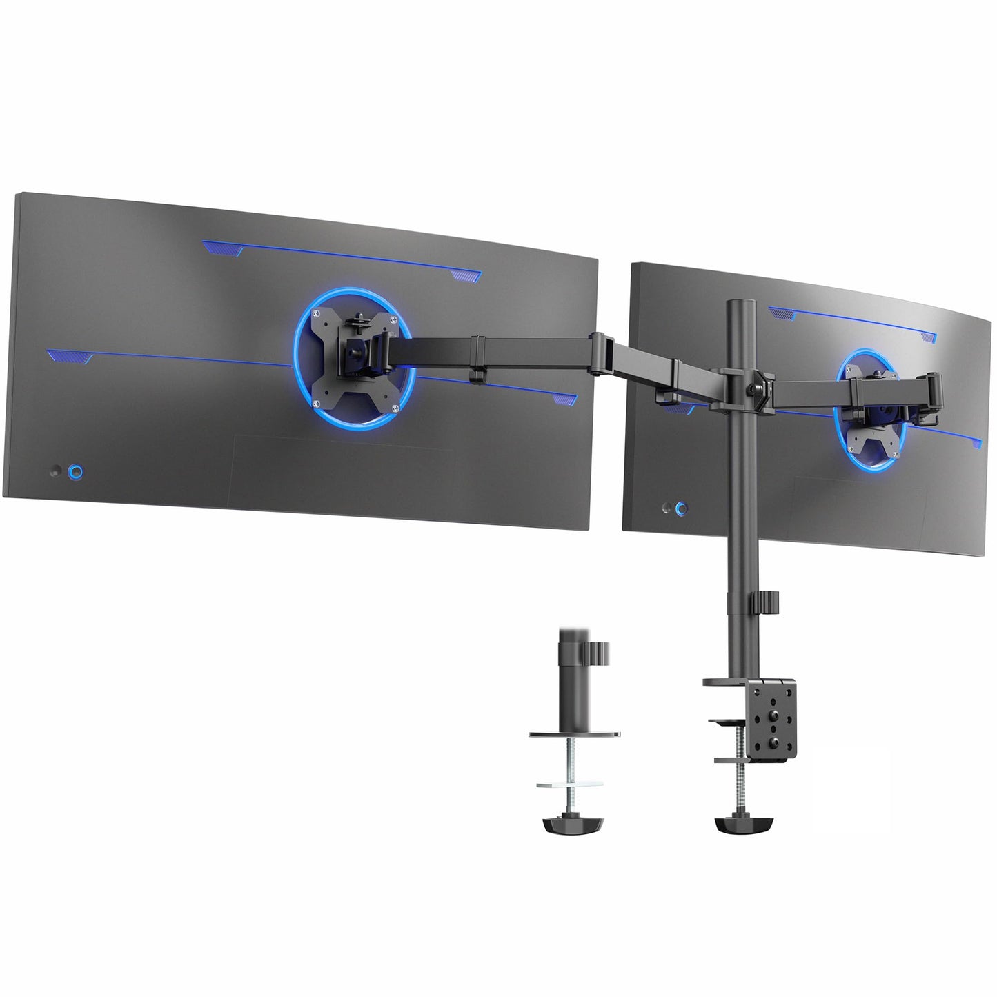 Dual Monitor Desk Mount Heavy Duty Fully Adjustable Steel Stand for Two Screens Computer Monitor Arm Stand
