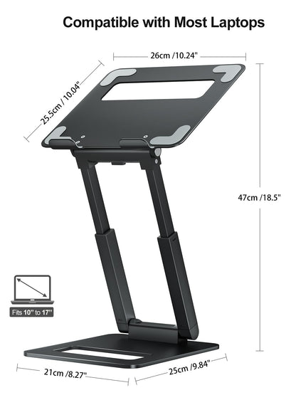 Adjustable Laptop Stand Telescopic Rotating Ergonomic Height Riser Foldable Desk Holder
